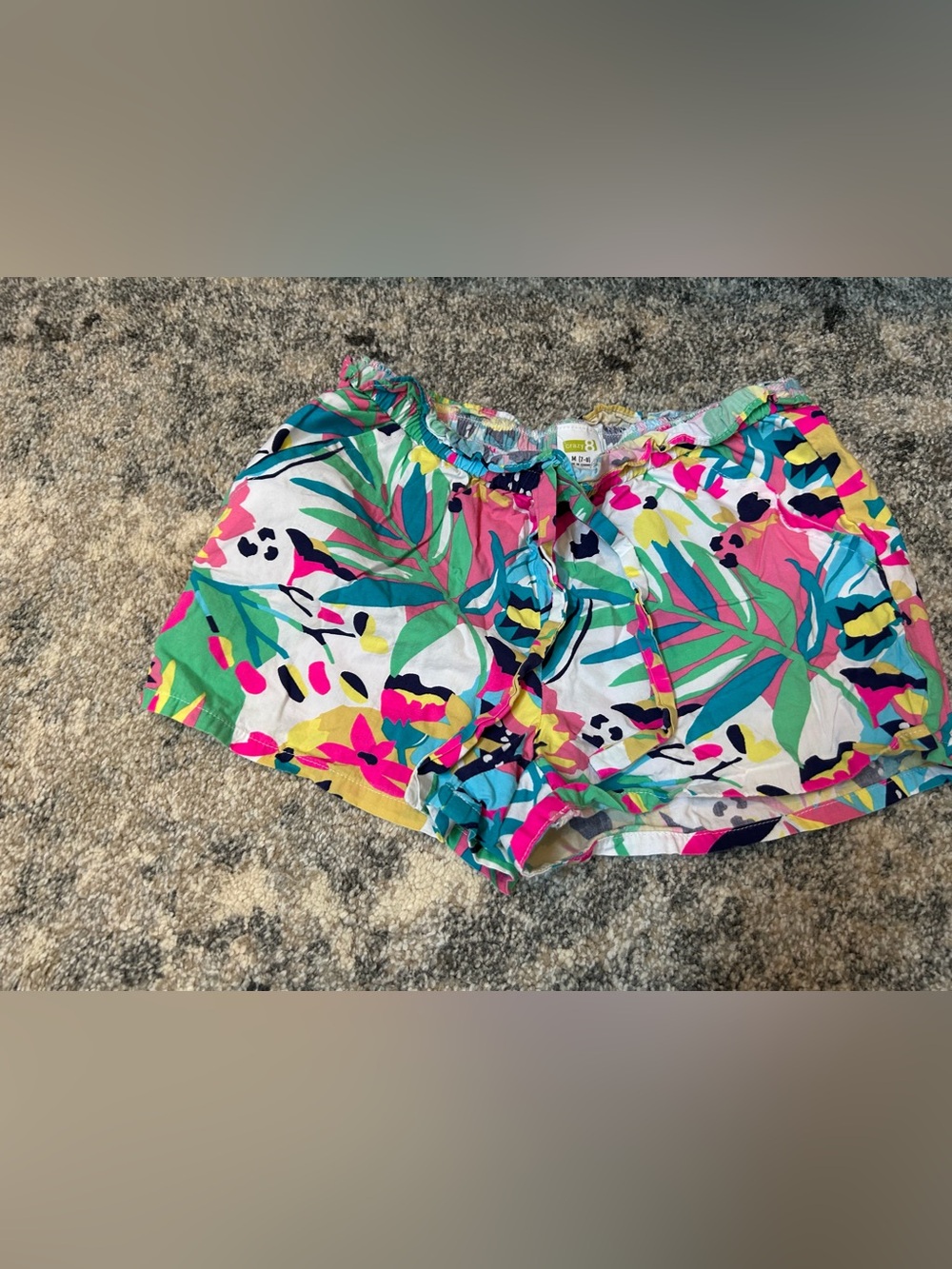Crazy 8 Bright Floral Print Shorts in Pink, Teal, Yellow, Navy & White